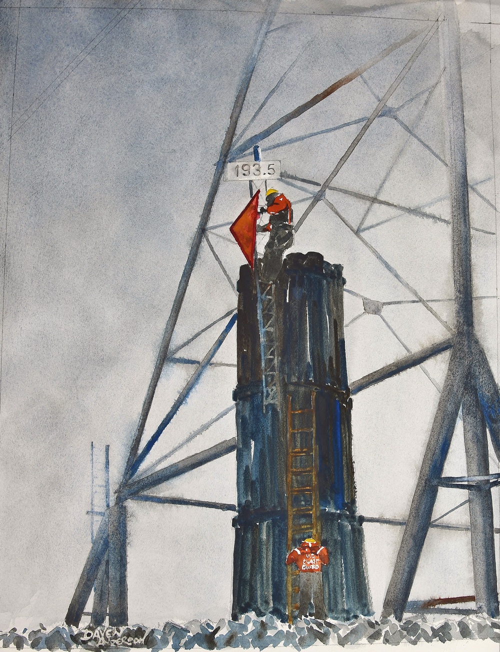 US Coast Guard Art Program 2019 Collection, Ob ID# 201901,  &quot;Regular maintenance,&quot; Daven Anderson (1 of 40)