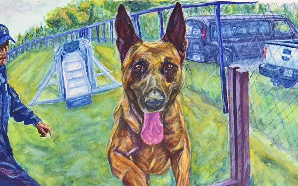 S Coast Guard Art Program 2019 Collection, Ob ID# 201902, "Service member Blasio," Acacia Anglin (2 of 40)