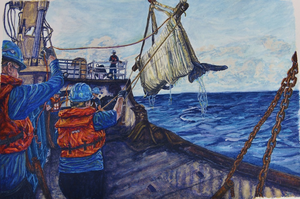 US Coast Guard Art Program 2019 Collection, Ob ID# 201903, &quot;Returning home,&quot; Acacia Anglin (3 of 40)