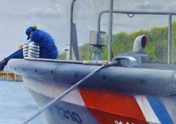 US Coast Guard Art Program 2019 Collection, Ob ID# 201905,&quot;Studying for third class,&quot; Dennis Boom (5 of 40)