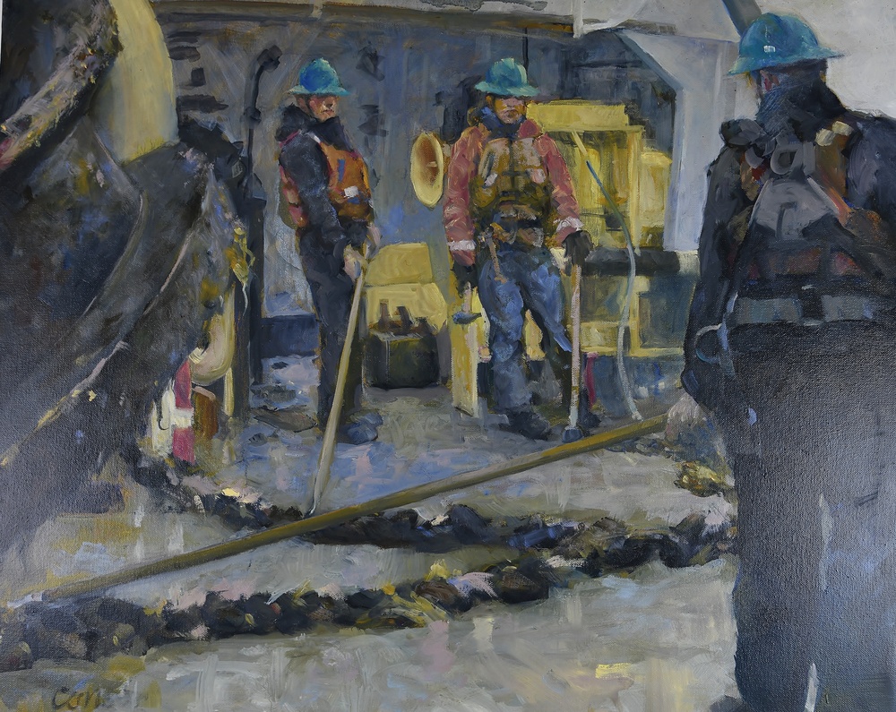 US Coast Guard Art Program 2019 Collection, Ob ID# 201908, &quot;The dirty chain,&quot; James Consor (8 of 40)