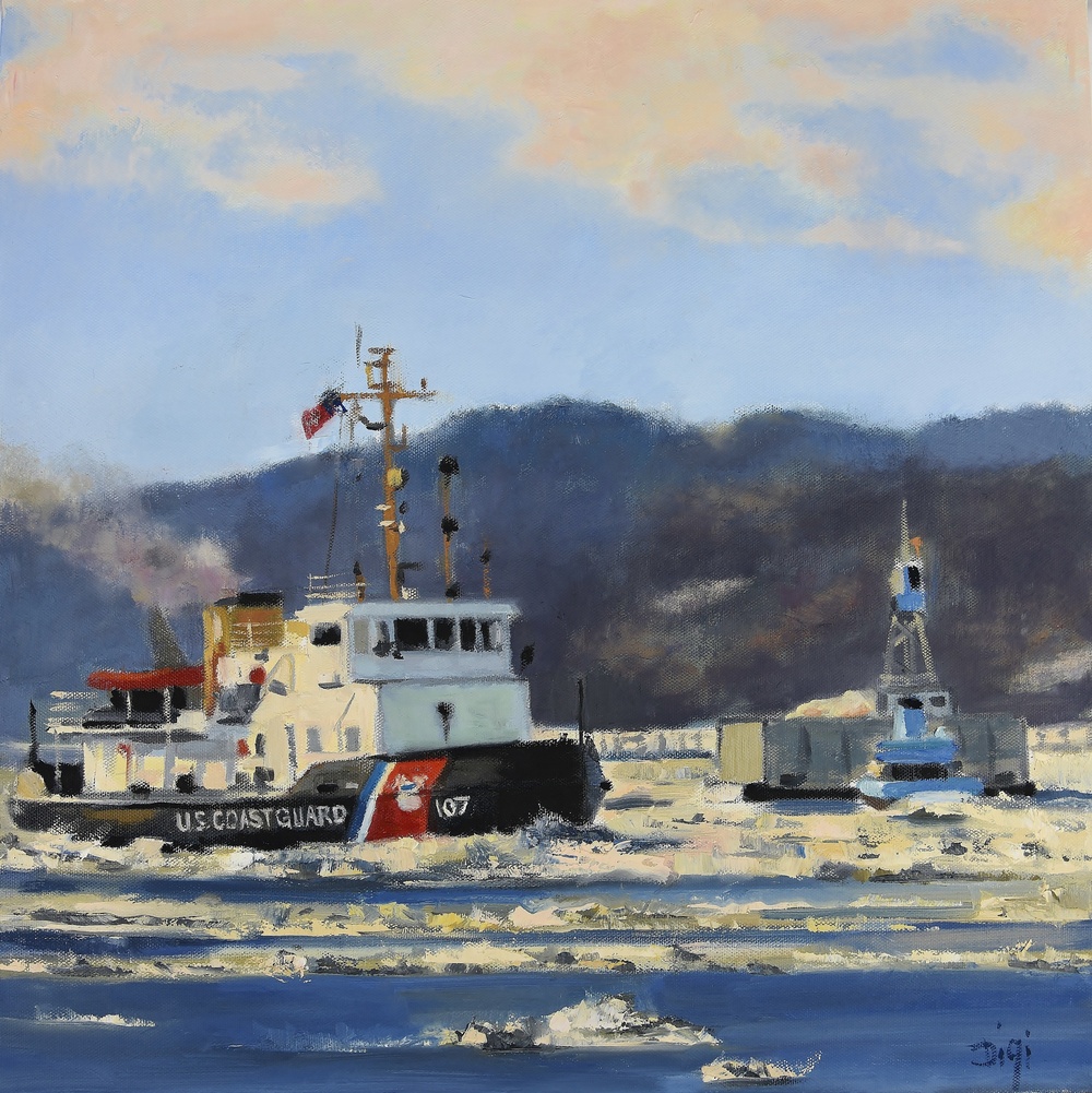 US Coast Guard Art Program 2019 Collection, Ob ID# 201913,  &quot;Cutter Penobscot Bay assists,&quot; Amy Digi (13 of 40)