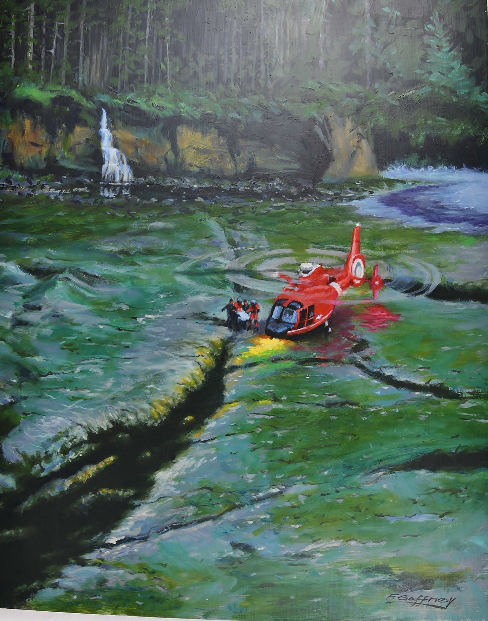 US Coast Guard Art Program 2019 Collection, Ob ID# 201916,  &quot;Hike rescue,&quot; Frank Gaffney (16 of 40)