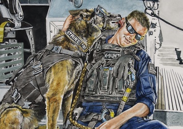 US Coast Guard Art Program 2019 Collection, Ob ID# 201917, "Perfect trust," Tom Hedderich (17 of 40)