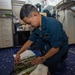 USS Antietam (CG 54) Corpsman Conducts Inventory
