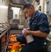 USS Antietam (CG 54) Corpsman Conducts Inventory