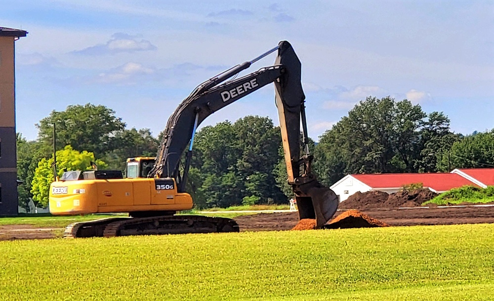 Final exterior grading takes place at fiscal year 2020-funded barracks project at Fort McCoy