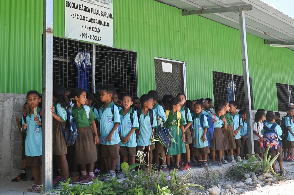 Participants of Pacific Angel 22-4 donate school supplies to children of Baucau