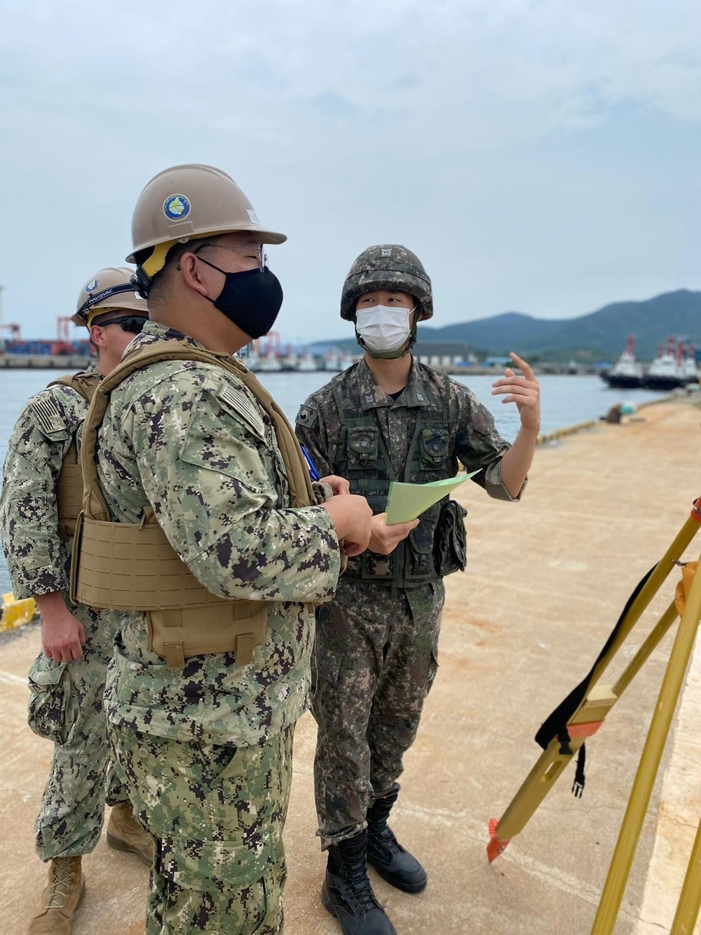 Naval Mobile Construction Battalion 4, perform pier assessment during joint exercise Ulchi Freedom Shield.