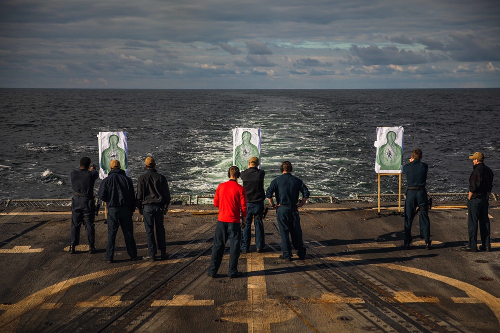 USS Paul Ignatius (DDG 117) Sailors Conduct Small Arms Weapons Shoot