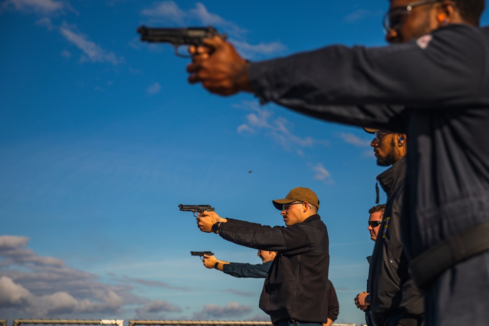 USS Paul Ignatius (DDG 117) Sailors Conduct Small Arms Weapons Shoot