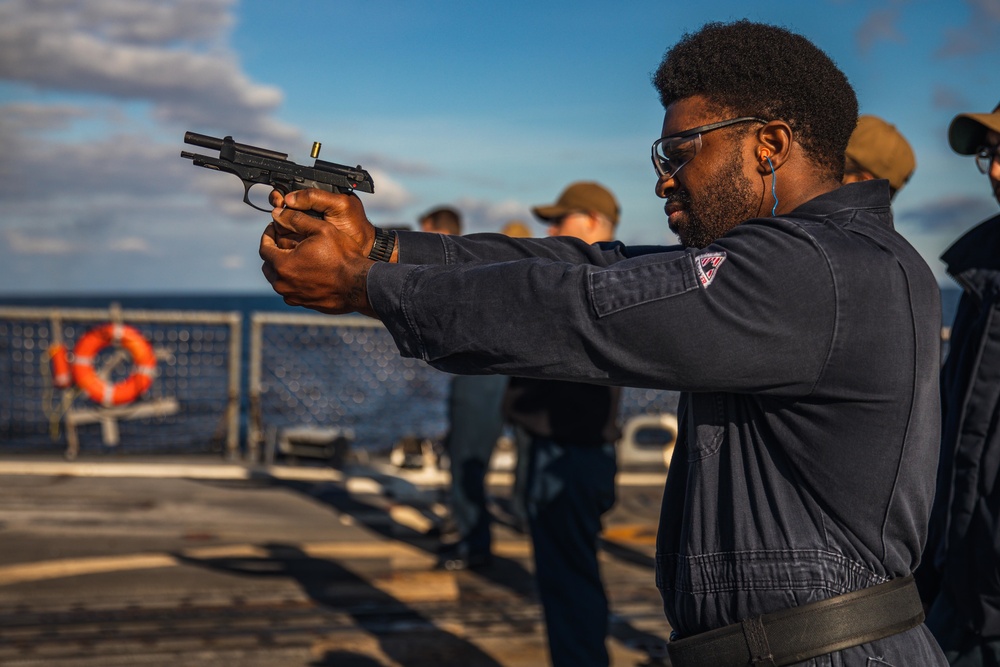 USS Paul Ignatius (DDG 117) Sailors Conduct Small Arms Weapons Shoot
