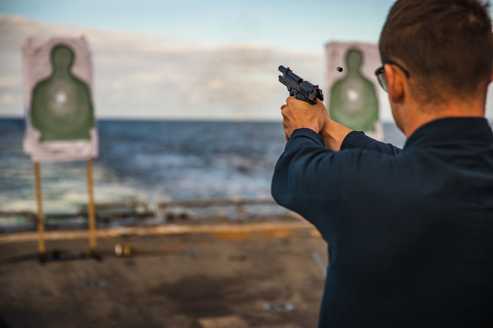 USS Paul Ignatius (DDG 117) Sailors Conduct Small Arms Weapons Shoot