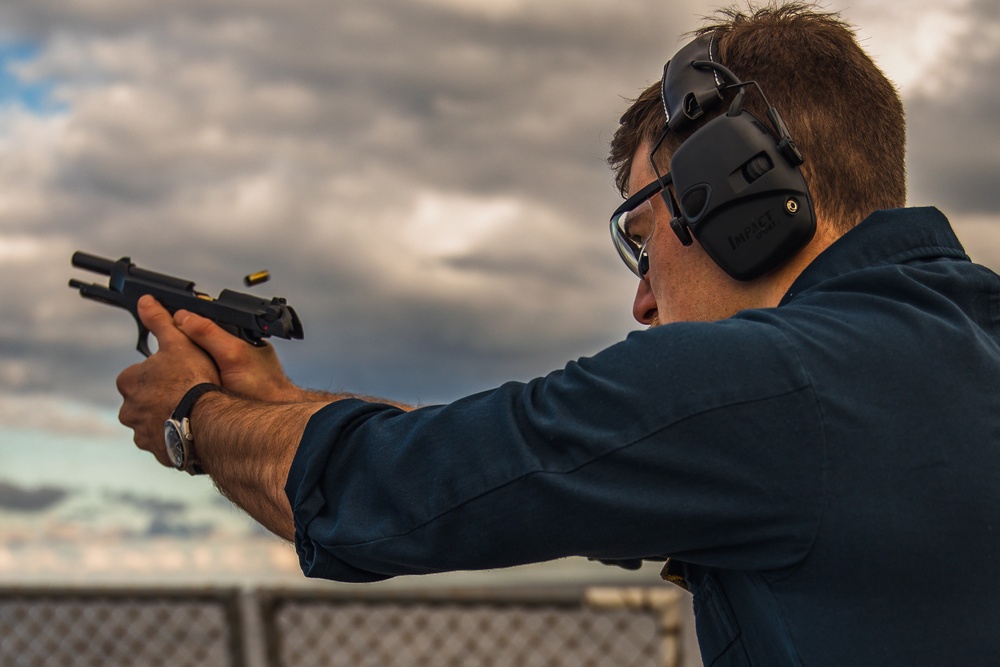 USS Paul Ignatius (DDG 117) Sailors Conduct Small Arms Weapons Shoot