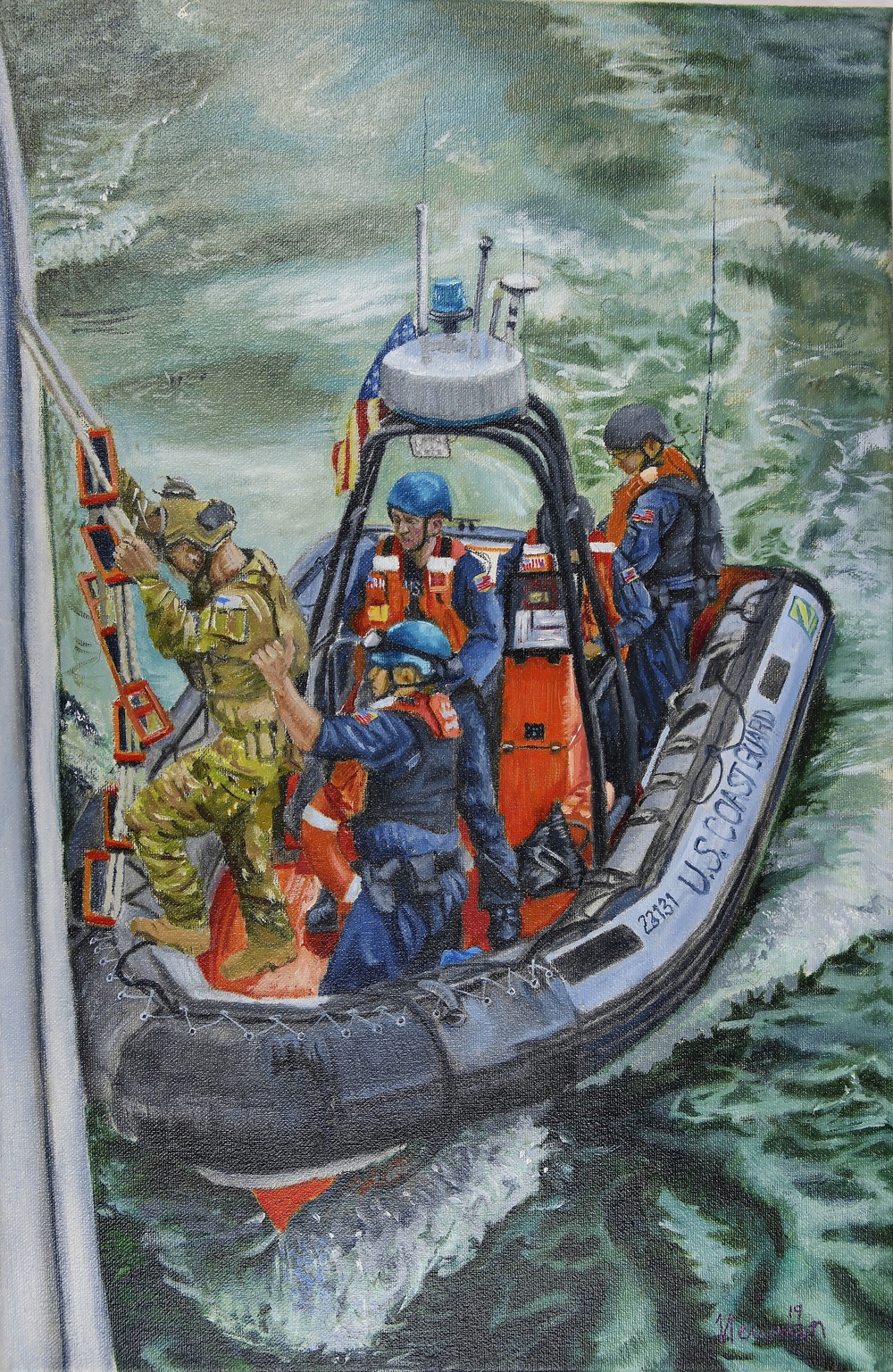 US Coast Guard Art Program 2019 Collection, Ob ID# 201922, &quot;Readying for patrol,&quot; Jasen Newman (22 of 40)