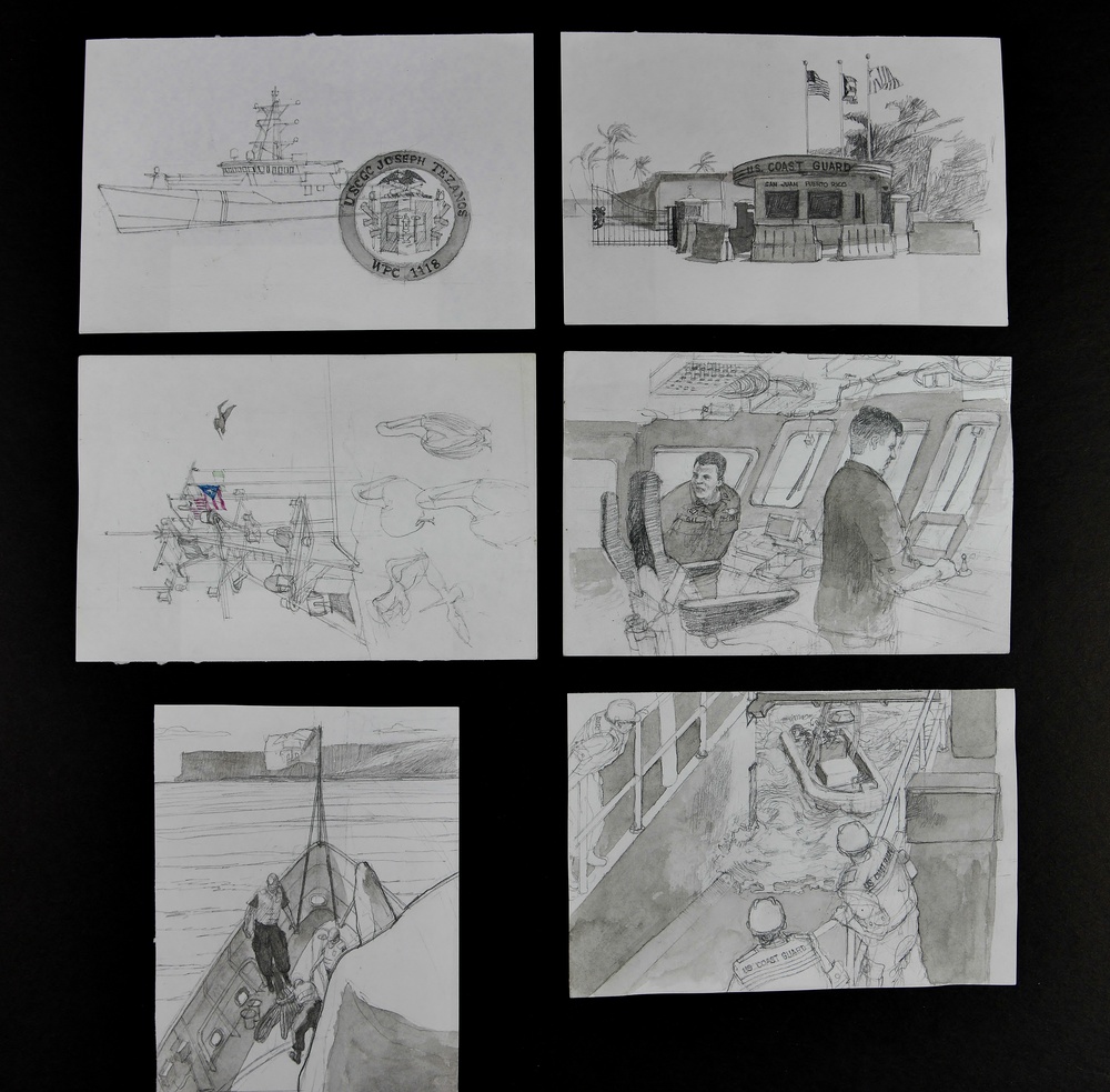 US Coast Guard Art Program 2019 Collection, Ob ID# 201925,&quot;Artist's Sketchbook #1-6,&quot; Robert Selby (25 of 40)