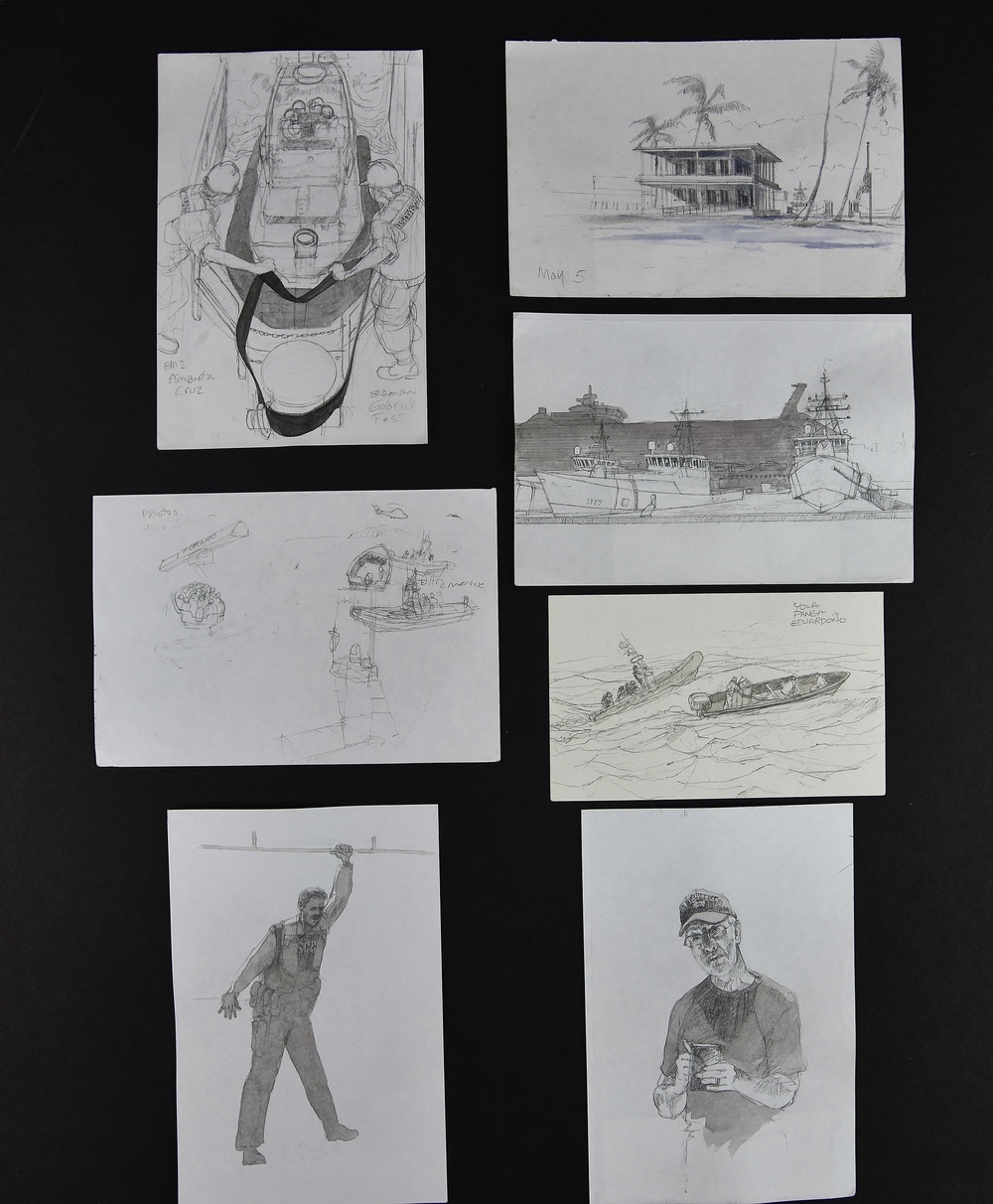 US Coast Guard Art Program 2019 Collection, Ob ID# 201930,&quot;Artist's Sketchbook #  30-36,&quot; Robert Selby (30 of 40)