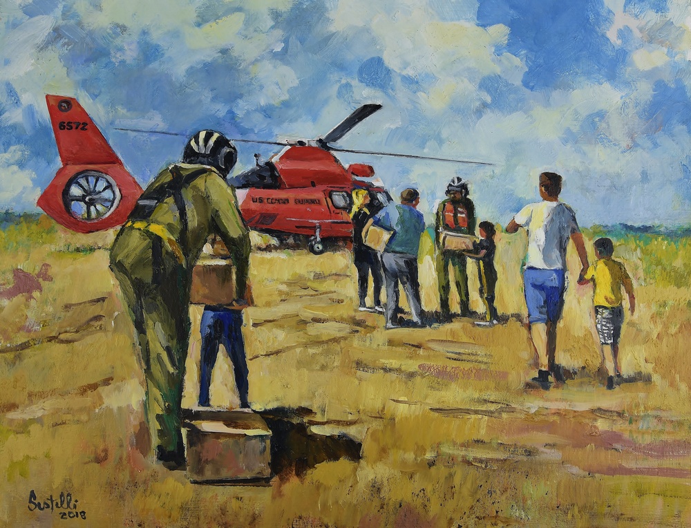 US Coast Guard Art Program 2019 Collection, Ob ID# 201931, &quot;Relief from Hurricane Maria,&quot; Dino Sistilli (31 of 40)