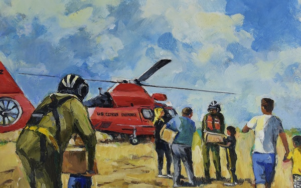 US Coast Guard Art Program 2019 Collection, Ob ID# 201931, "Relief from Hurricane Maria," Dino Sistilli (31 of 40)