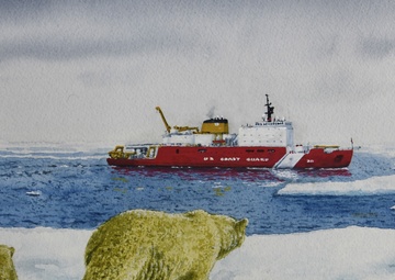 US Coast Guard Art Program 2019 Collection, Ob ID# 201933,  &quot;Sharing the ice,&quot; Robert Tandecki (33 of 40)