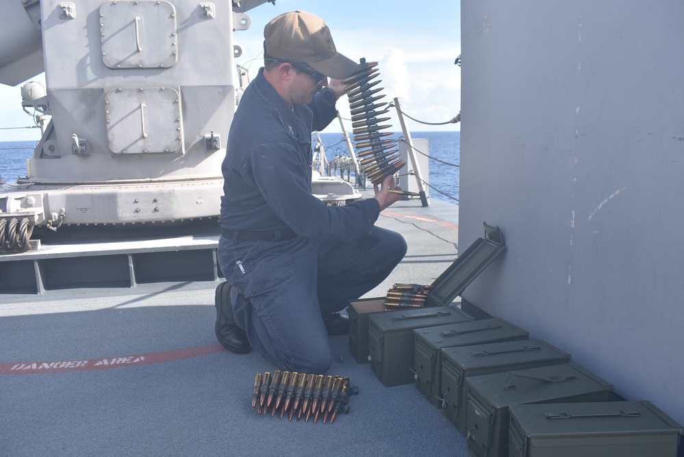 USS Billings Conducts Crew Serve Weapons Shoot