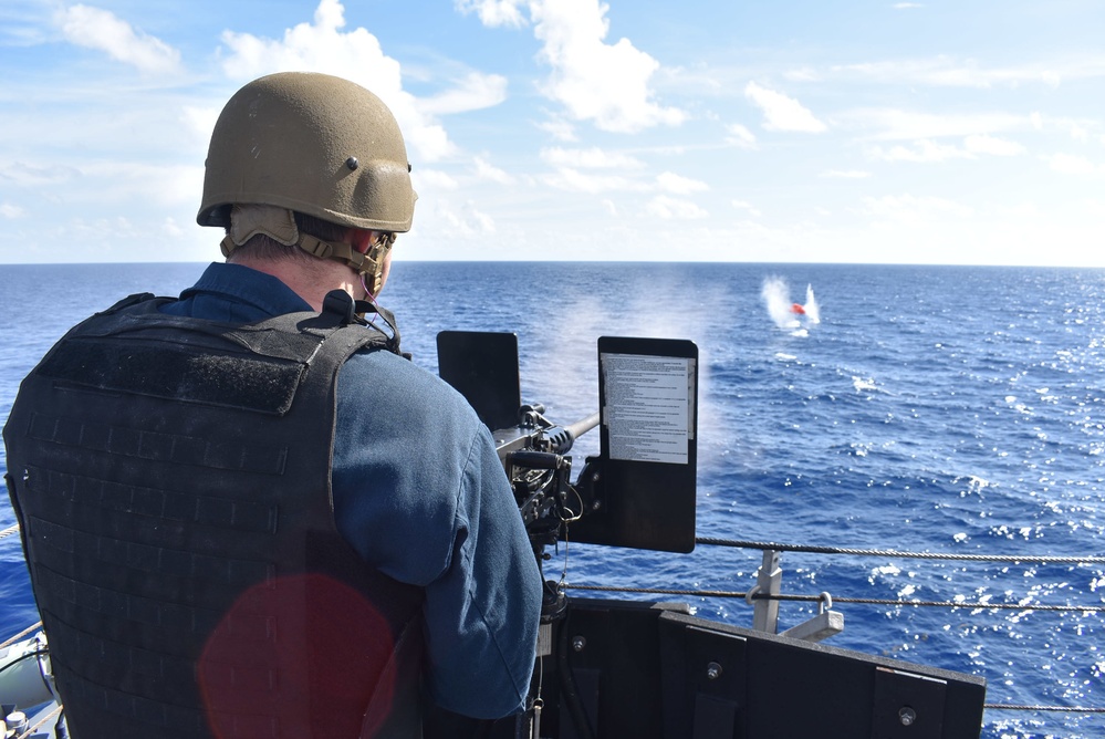 USS Billings Conducts Crew Serve Weapons Shoot