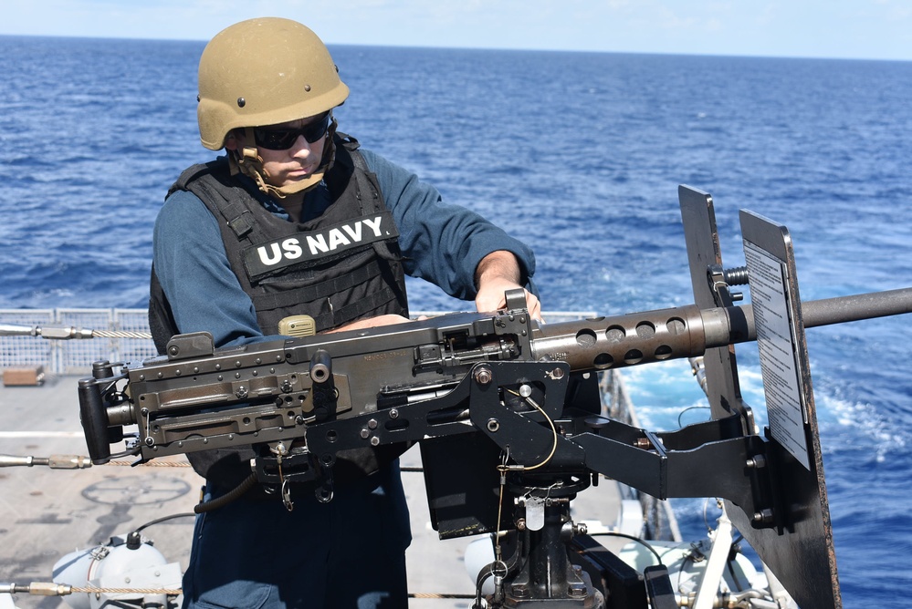 USS Billings Conducts Crew Serve Weapons Shoot