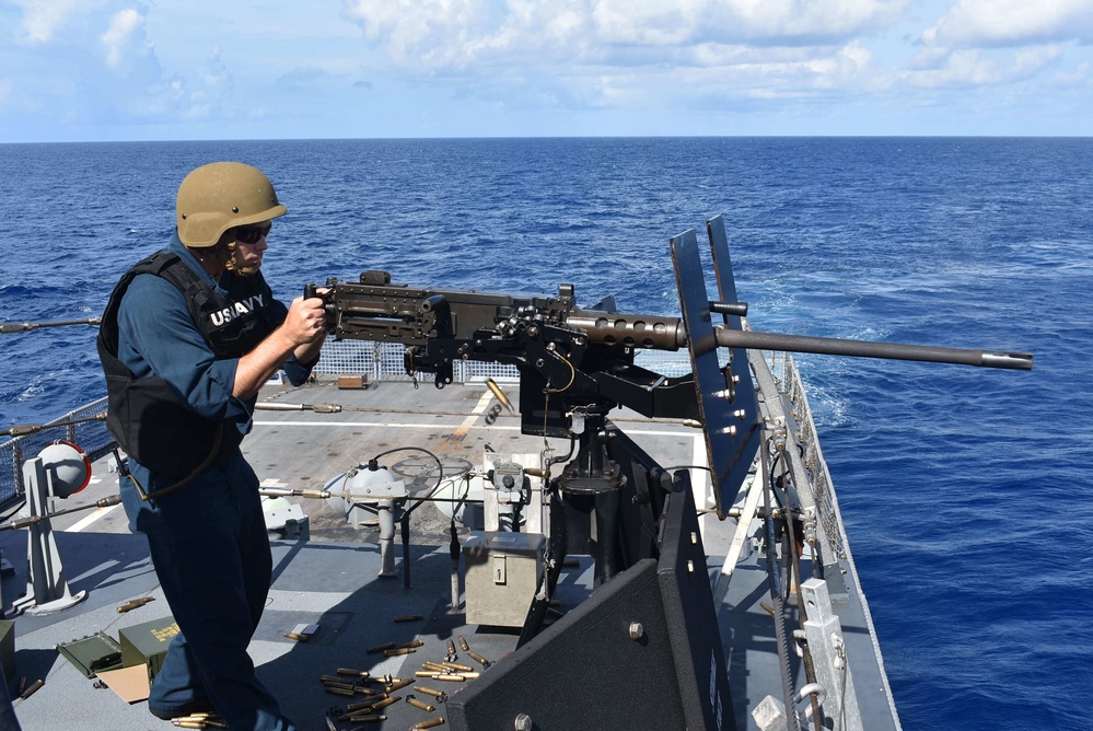 USS Billings Conducts Crew Serve Weapons Shoot