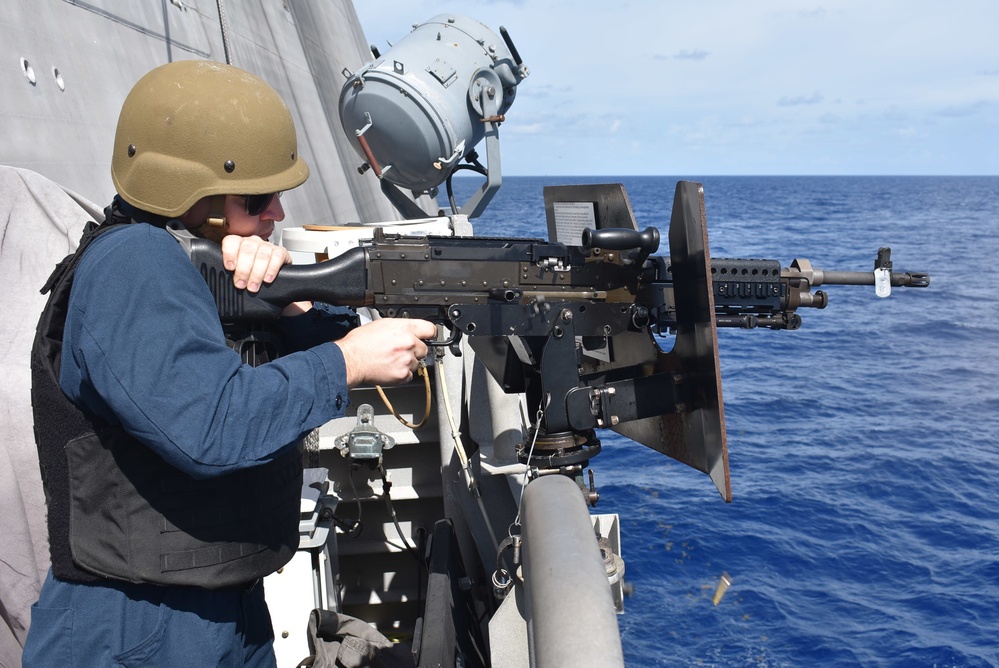 USS Billings Conducts Crew Serve Weapons Shoot