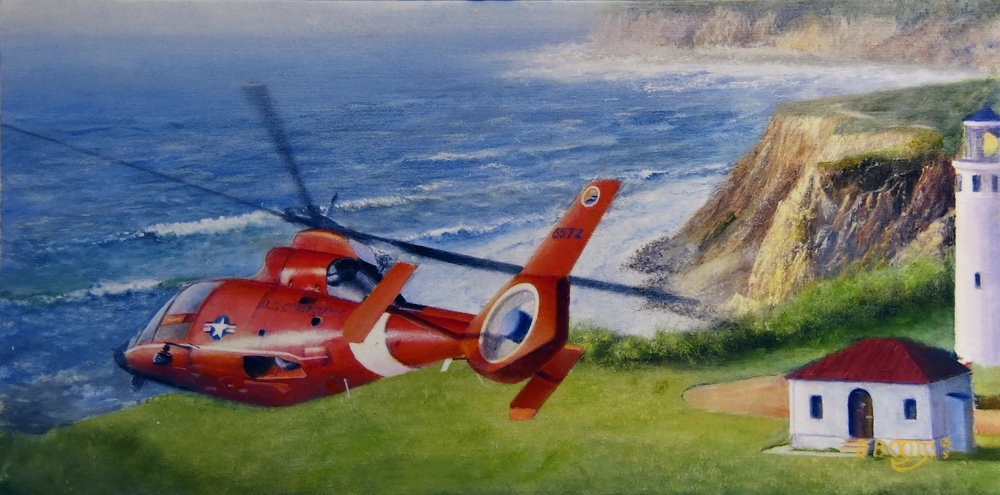 US Coast Guard Art Program 2020 Collection, Ob ID# 202004, &quot;Take a right at the light,&quot; Dennis Boom (4 of 30)