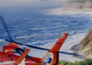 US Coast Guard Art Program 2020 Collection, Ob ID# 202004, &quot;Take a right at the light,&quot; Dennis Boom (4 of 30)