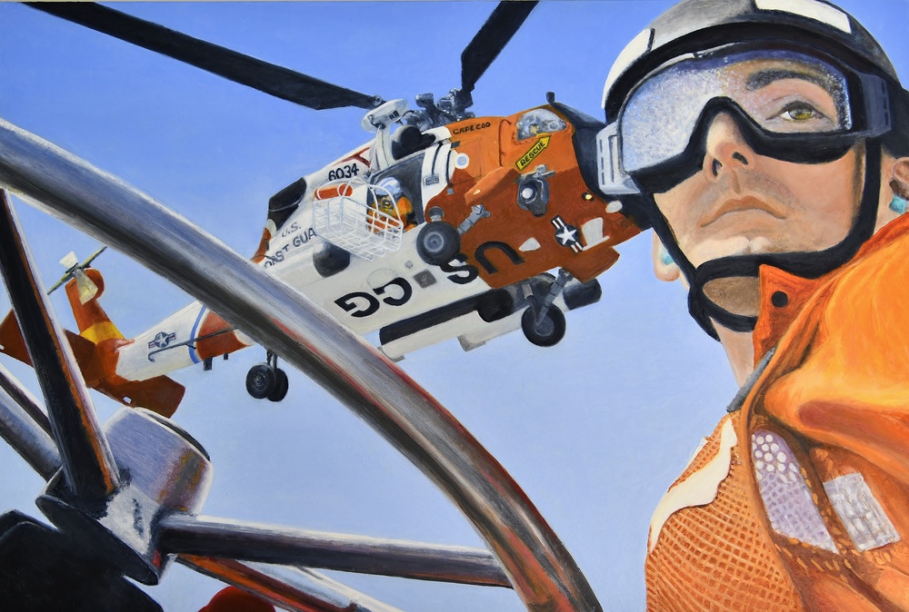 US Coast Guard Art Program 2020 Collection, Ob ID# 202011, &quot;Direct hoist,&quot; Fred Feiler (11 of 30)