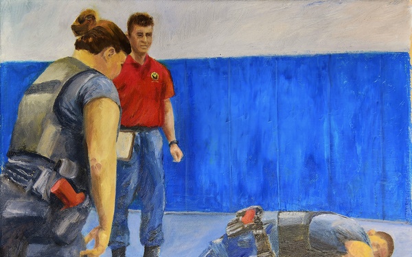 US Coast Guard Art Program 2020 Collection, Ob ID# 202022, &quot;Take it to the mat&quot; Karen Loew (22 of 30)
