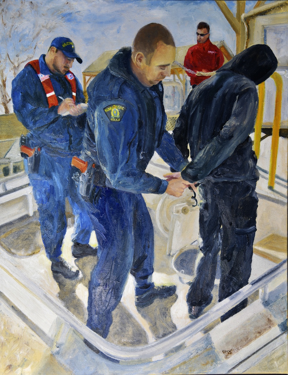 US Coast Guard Art Program 2020 Collection, Ob ID# 202023, &quot;Arrested!&quot; Karen Loew (23 of 30)