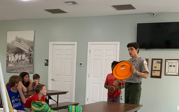 Nashville District Park Rangers share water safety with the youth at Dale Hollow Lake Trooper Island