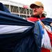 Airmen support San Francisco 49ers’ pre-game flag unfurling