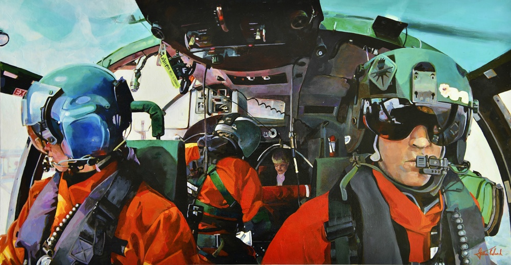 US Coast Guard Art Program 2020 Collection, Ob ID# 202031, &quot;Rescue near Galveston,&quot; John Ward (31 of 30)