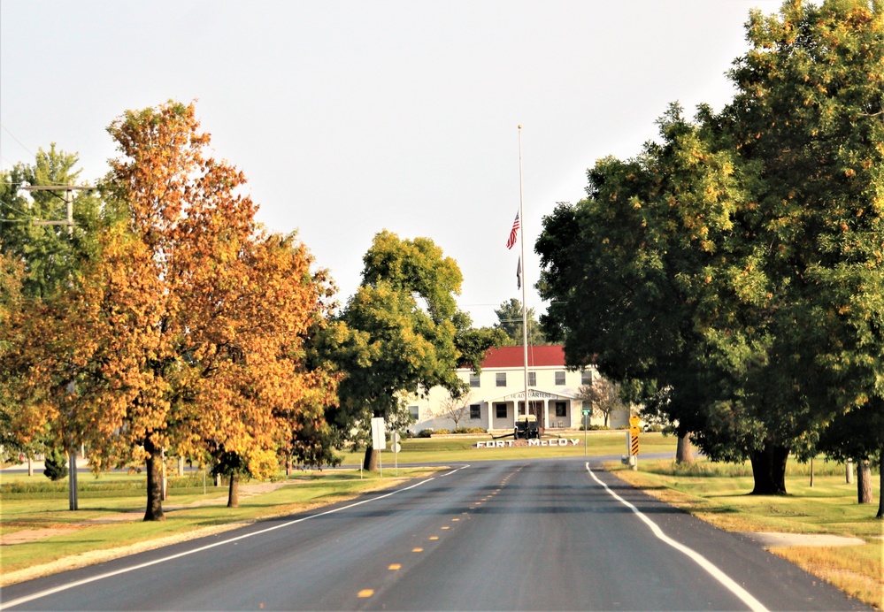 Fall Colors and the American Flag at Fort McCoy