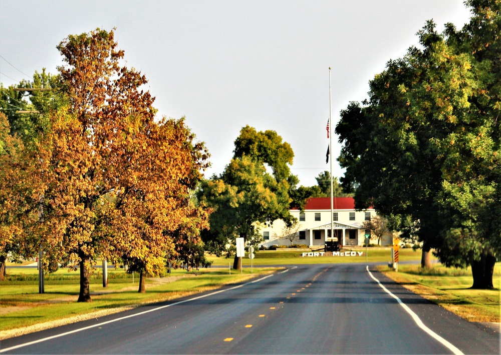 Fall Colors and the American Flag at Fort McCoy