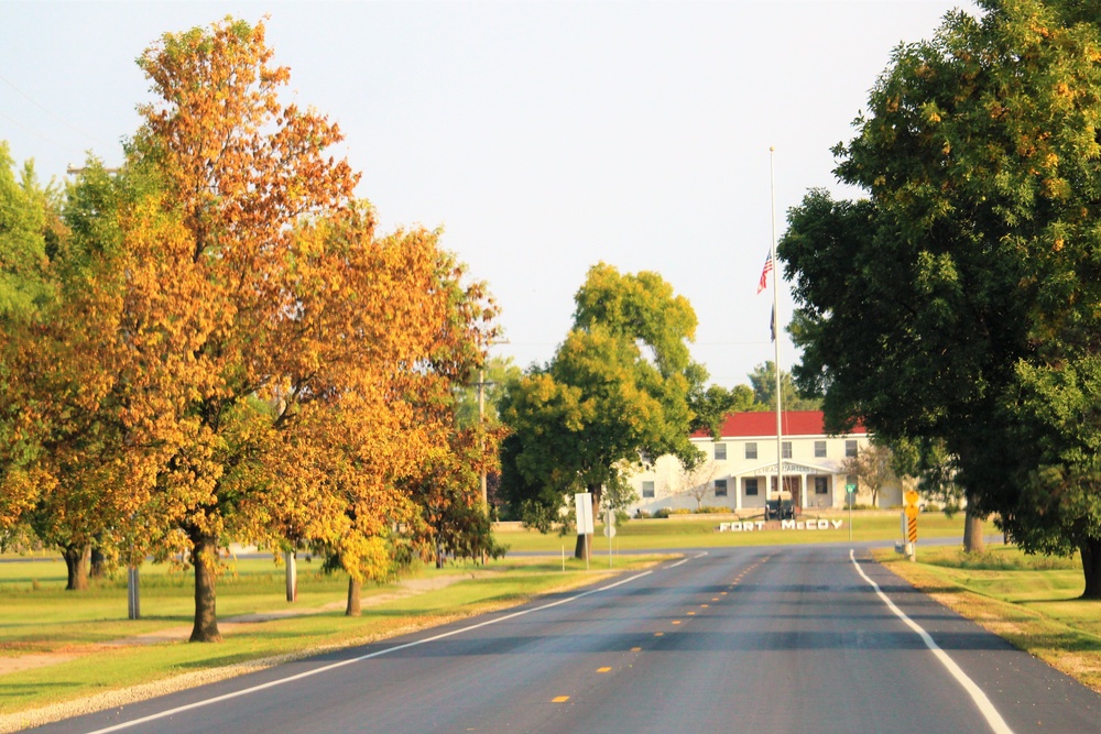 Fall Colors and the American Flag at Fort McCoy