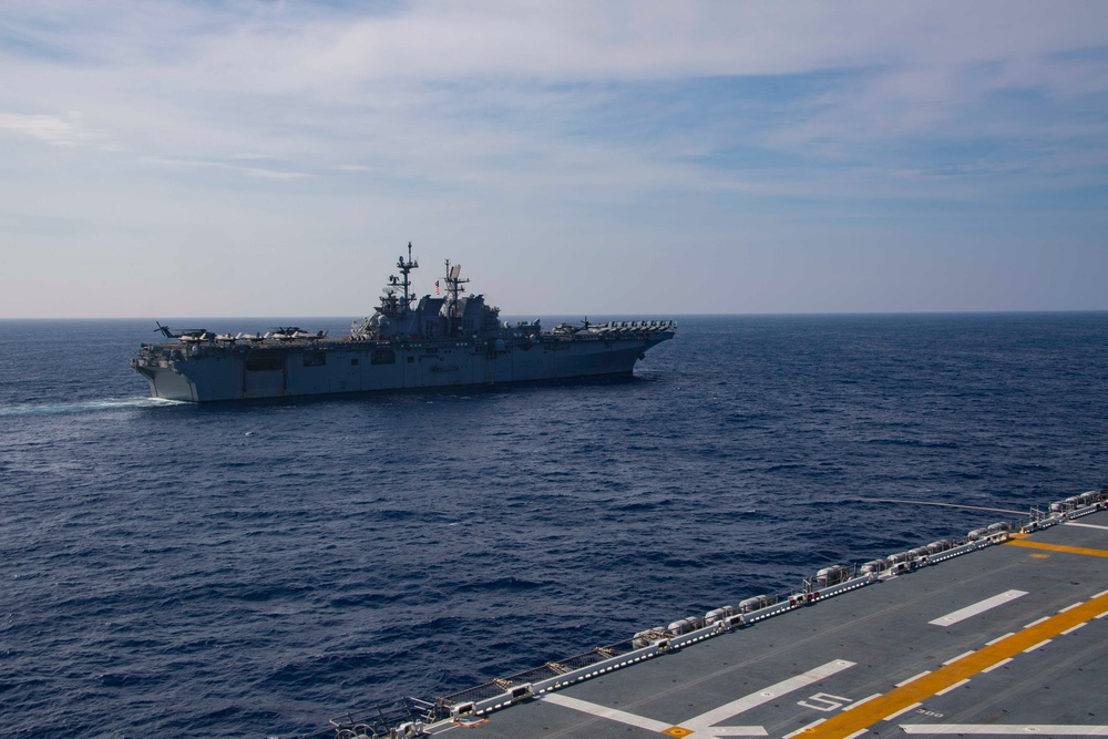 USS America, USS Tripoli Conduct Formation Steaming Exercise