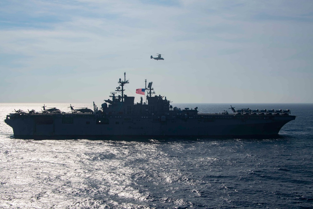 USS America, USS Tripoli Conduct Formation Steaming Exercise