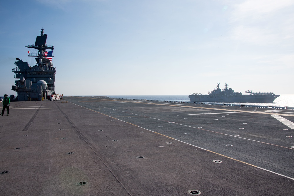 USS America, USS Tripoli Conducts Formation Steaming Exercise