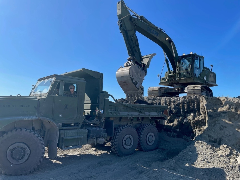 Naval Mobile Construction Battalion 4 conduct operations in support of Marine Corps Air Station.