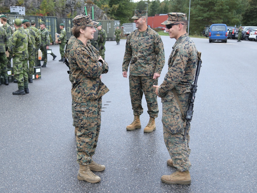 U.S. and Swedish Marines Board for Tactical Exercise