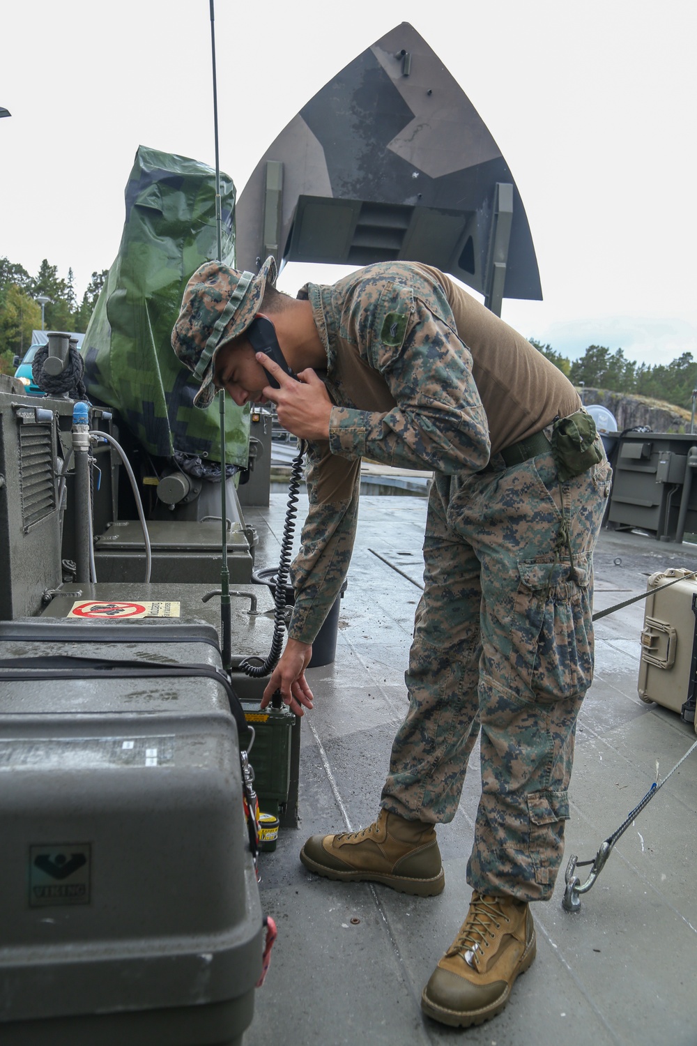 U.S. and Swedish Marines Board for Tactical Exercise