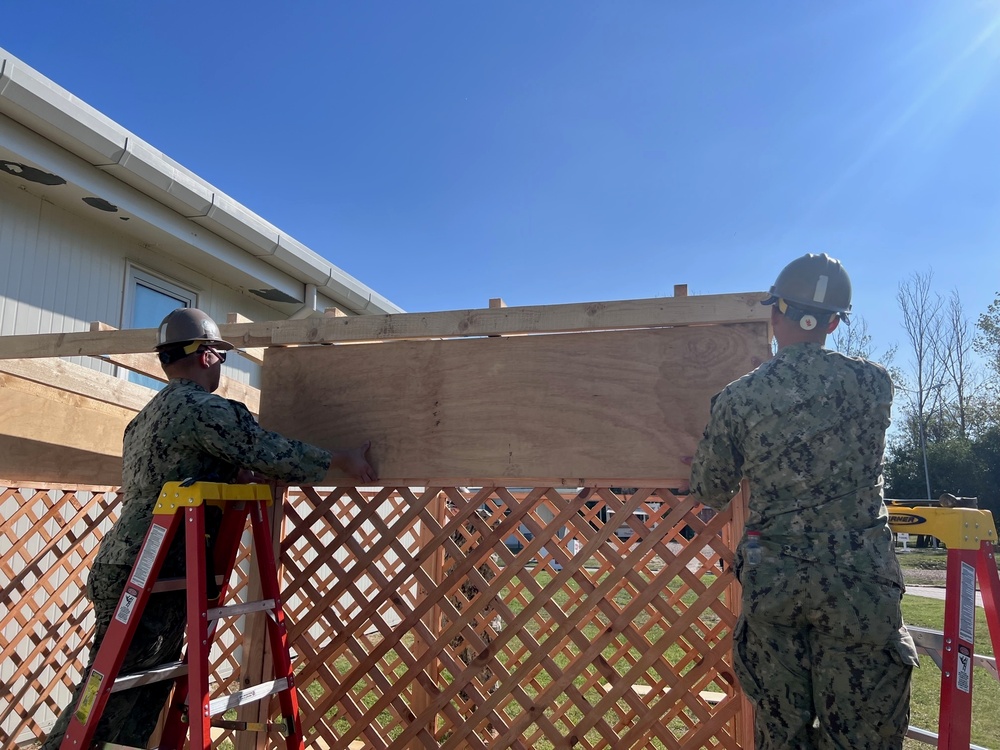 Seabees build a Sukkah