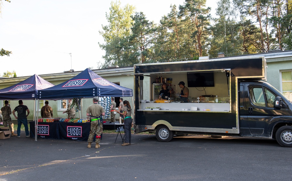 United Service Organization (USO) in Europe visits Airmen at Łask Air Base, Poland