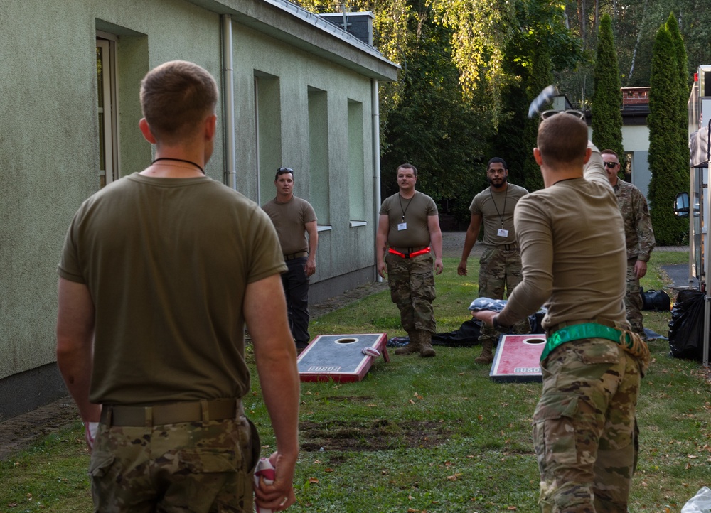 United Service Organization (USO) in Europe visits Airmen at Łask Air Base, Poland