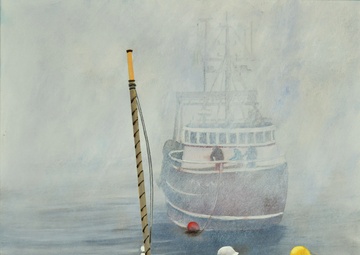 US Coast Guard Art Program 2021 Collection, Ob ID# 202101, &quot;Warning of things to come,&quot; C.R. Bryant (1 of 32)